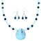 Sterling Siver Multicolor Bead Necklace And Earrings Set SX114524